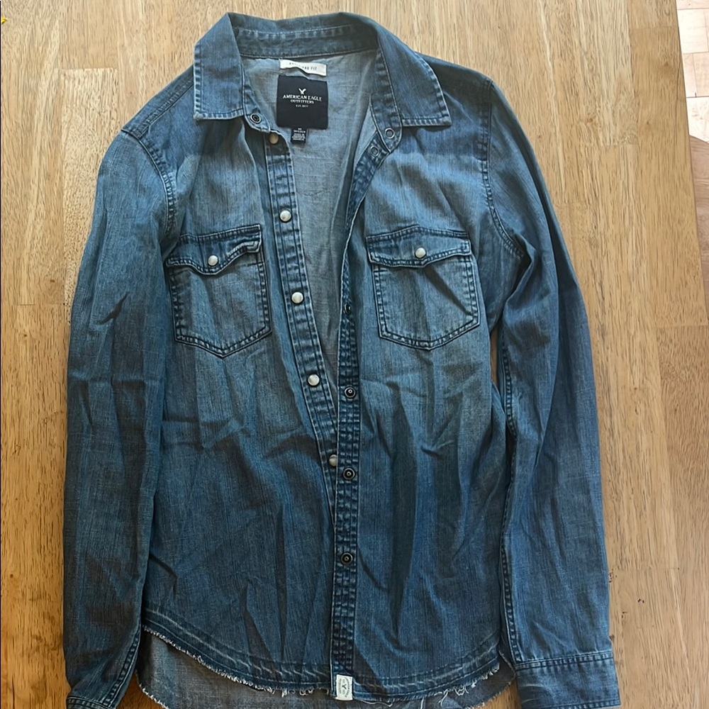 American Eagle Boyfriend Fit Denim Shirt